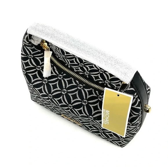 Michael Kors Ember Small Logo Jacquard Messenger Bag Black - Picture 7 of 11